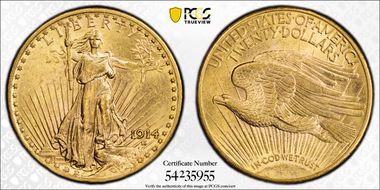 1914-D $20 MS62