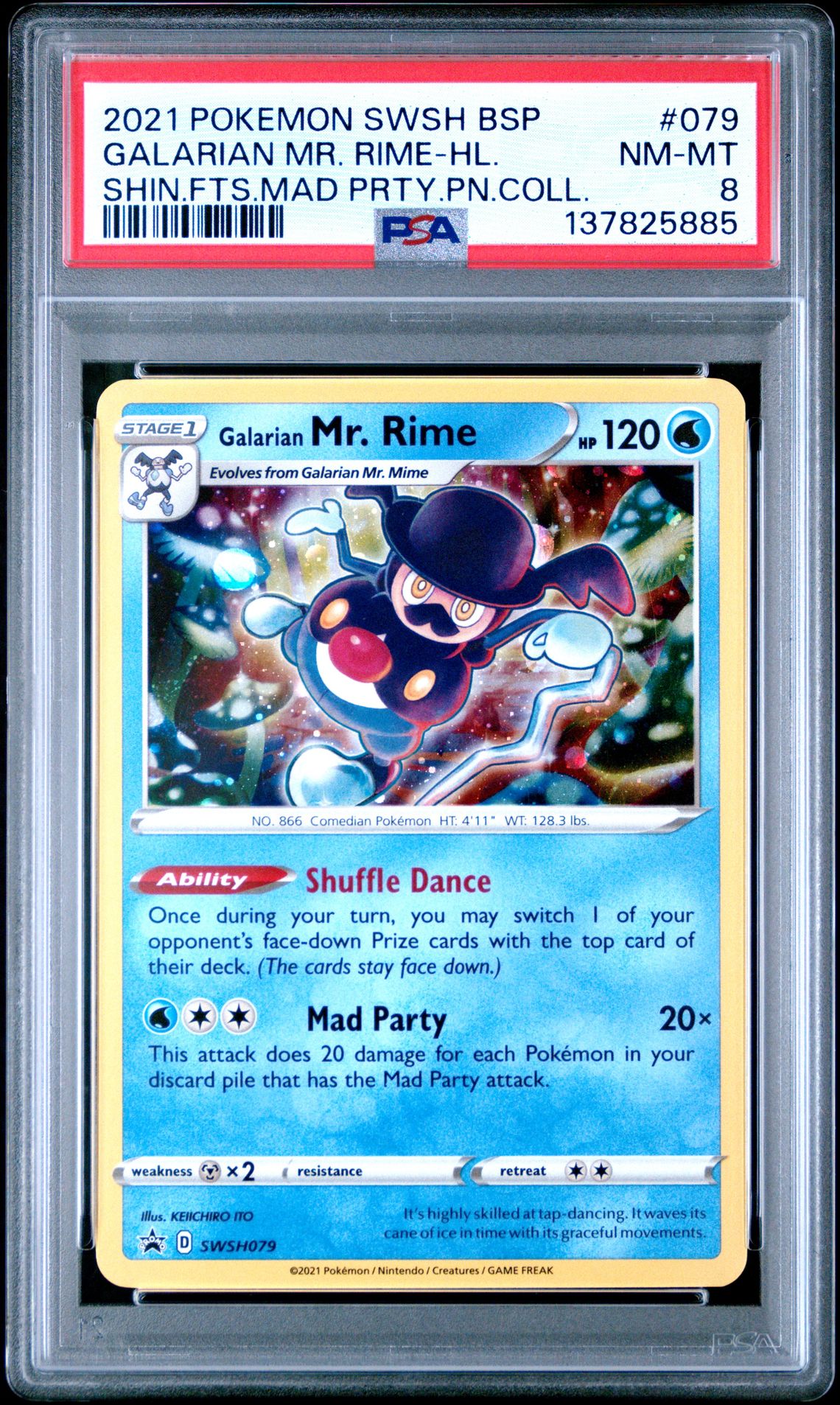 2021 Pokemon POKEMON SWSH BLACK STAR PROMO SHIN.FTS.MAD PRTY.PN.COLL. #079 Galarian Mr. Rime-Hl. front