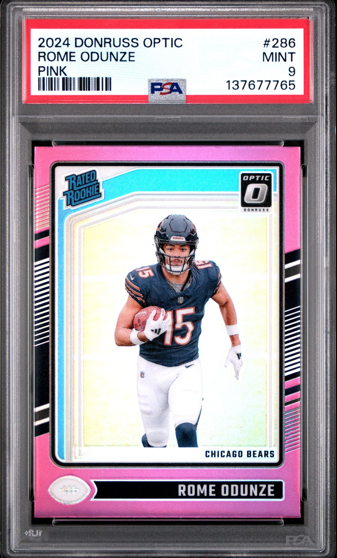 2024 Panini Donruss Optic Rome Odunze #286 (Pink) Mint 9 front