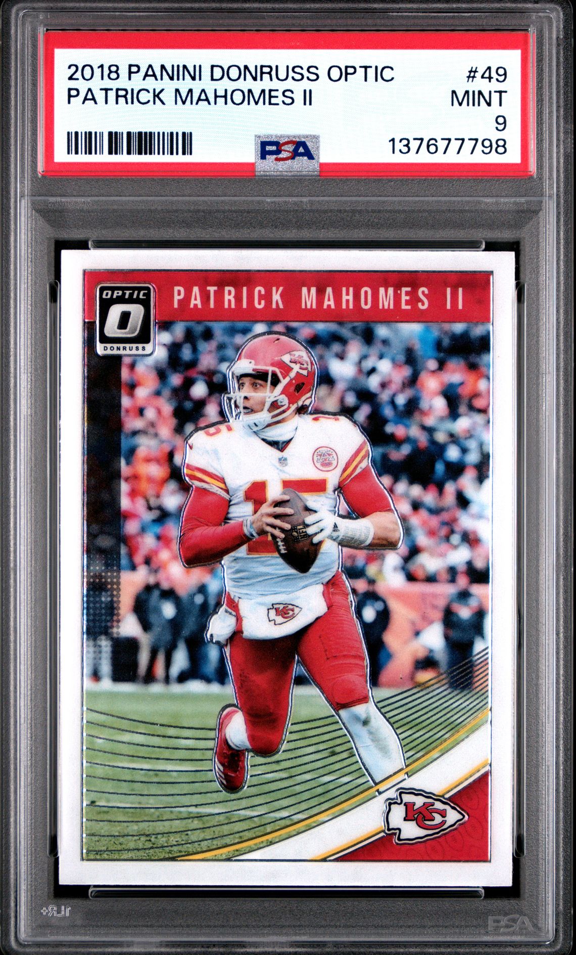 2018 Panini Donruss Optic Patrick Mahomes Ii #49 Mint 9 front