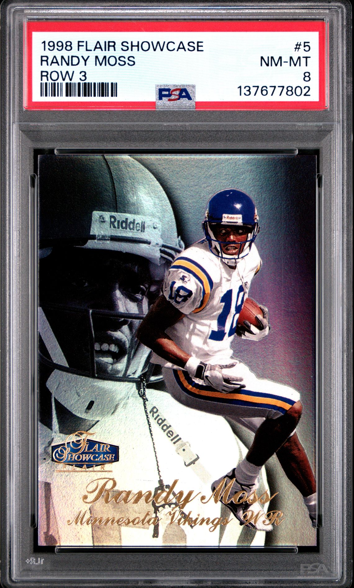 1998 Flair Showcase Randy Moss #5 (Row 3) Nm-Mt 8 front