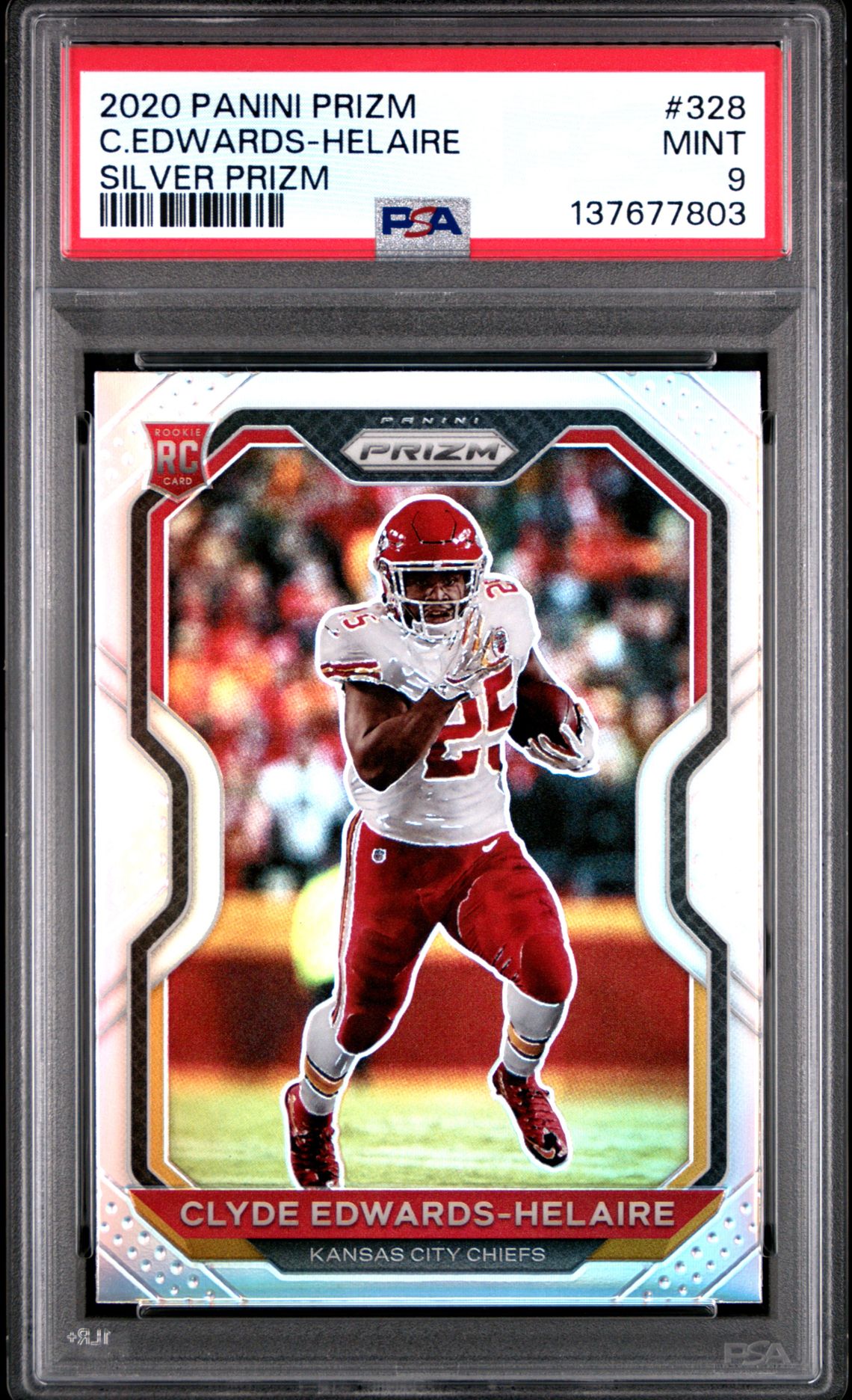 2020 Panini Prizm C.edwards-Helaire #328 (Silver Prizm) Mint 9 front