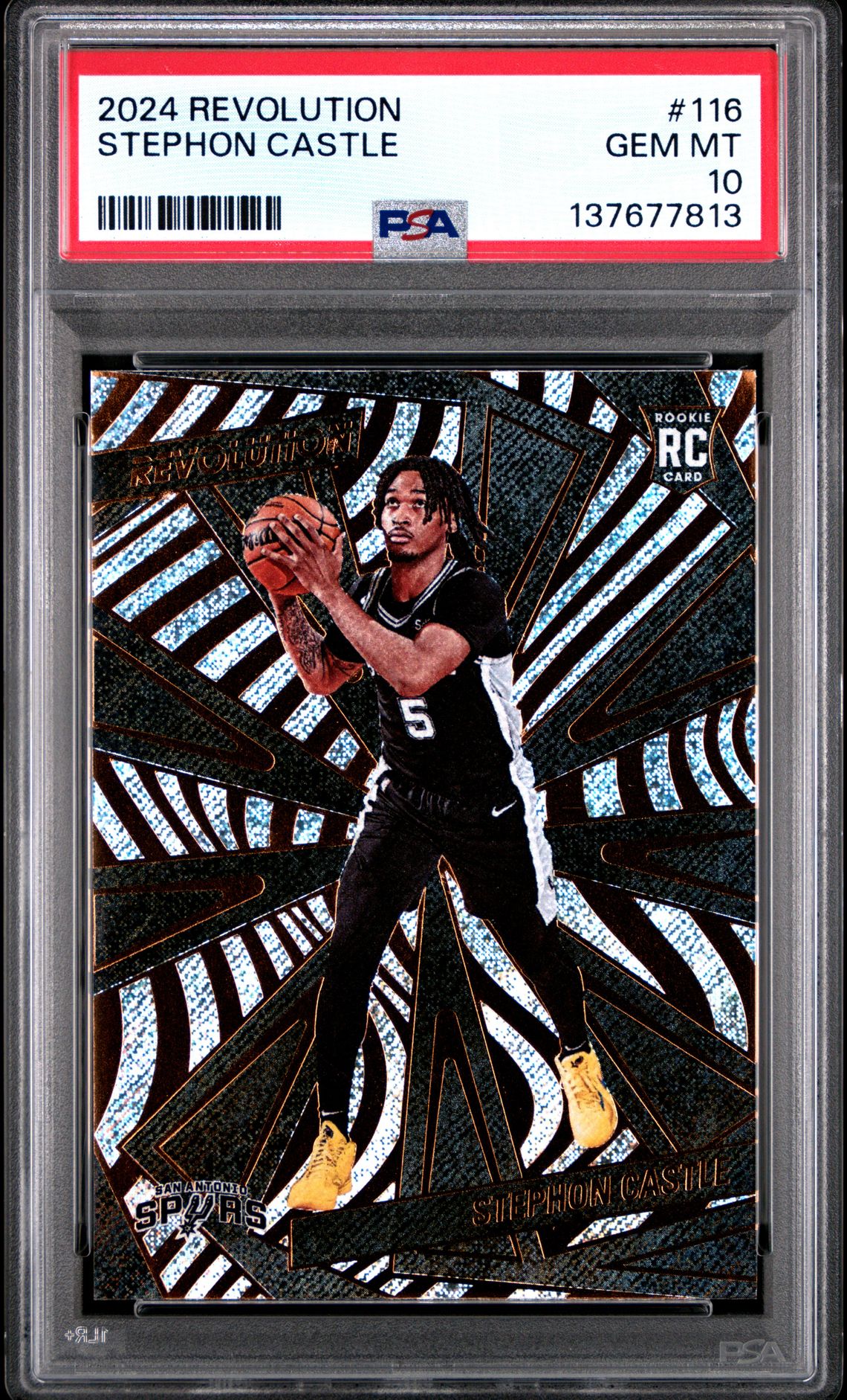 2024 Panini Revolution Stephon Castle #116 Gem Mt 10 front view - PSA graded GEM MT 10