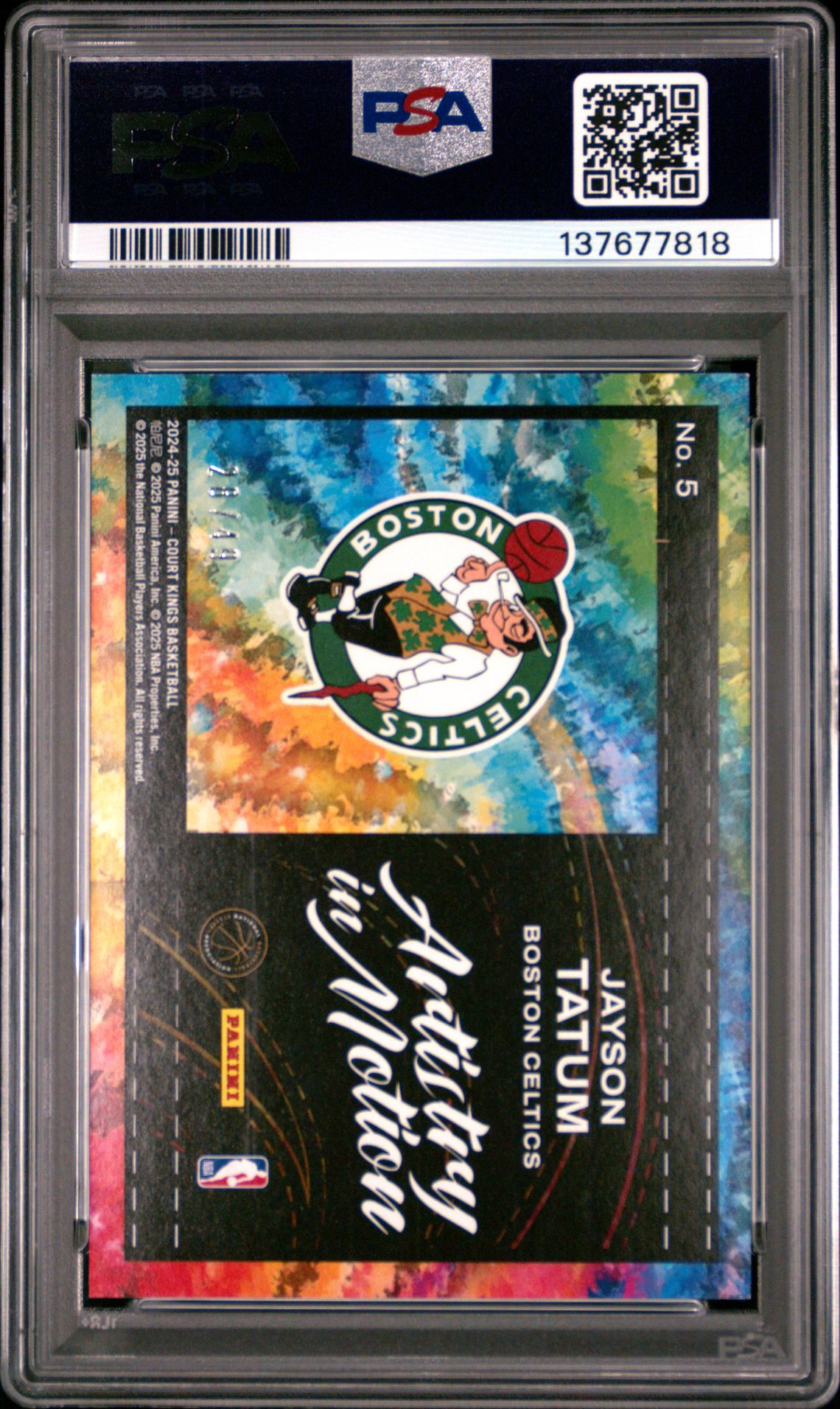 2024 Panini Court Kings Artistry In Motion Jayson Tatum #5 (Artistry In Motion-Jade) Mint 9 back