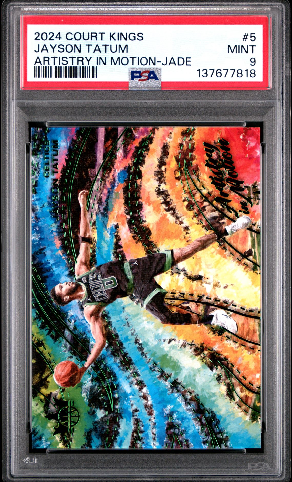 2024 Panini Court Kings Artistry In Motion Jayson Tatum #5 (Artistry In Motion-Jade) Mint 9 front