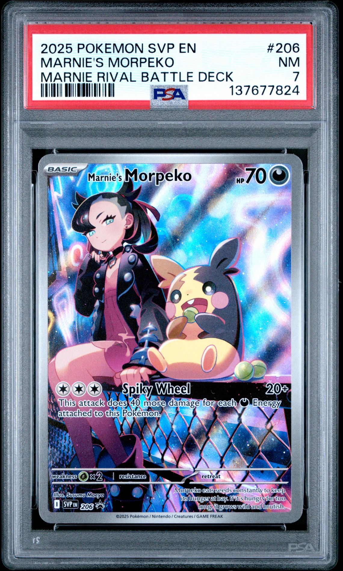 2025 Pokemon Svp En-Sv Black Star Promo Marnie's Morpeko #206 (Marnie Rival Battle Deck) Nm 7 front