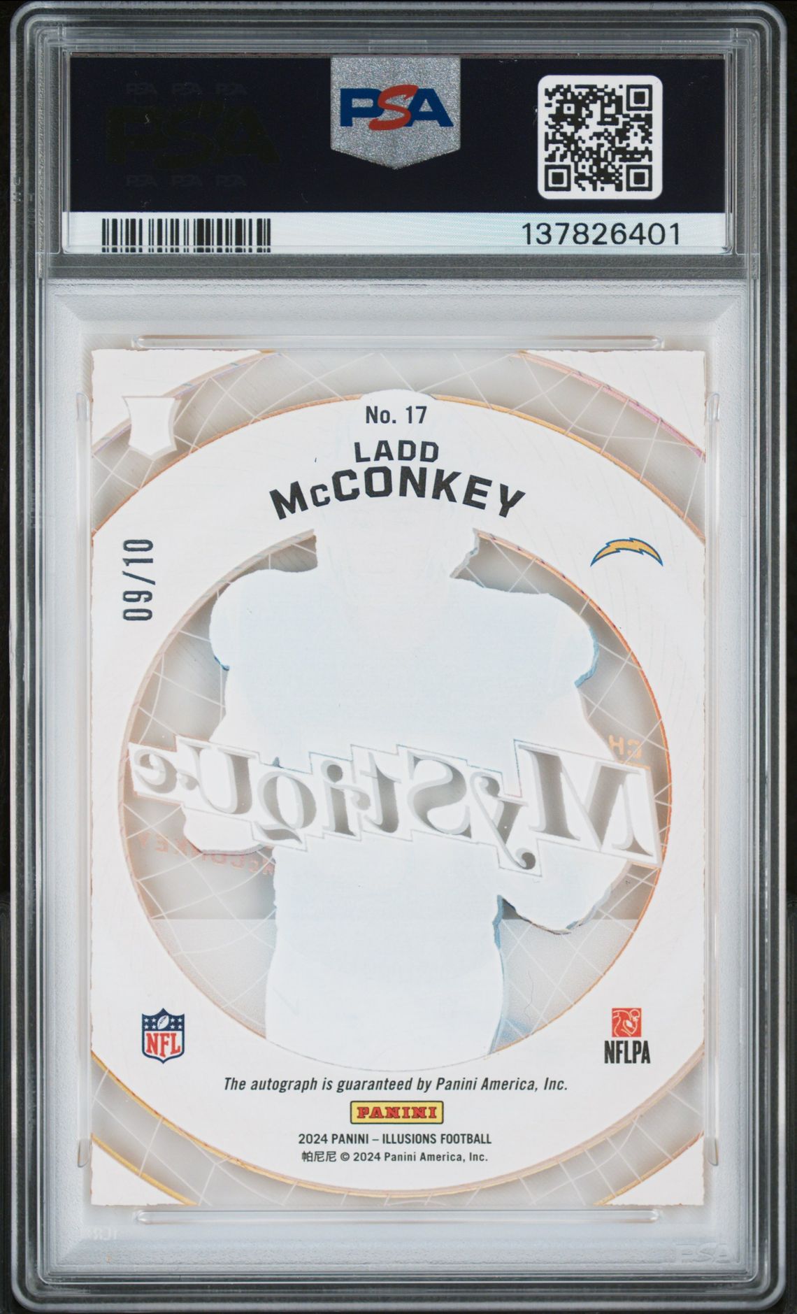 2024 Panini Illusions Mystique Ladd Mcconkey #17 (Mystique-Auto-Gold) N0: Authentic back