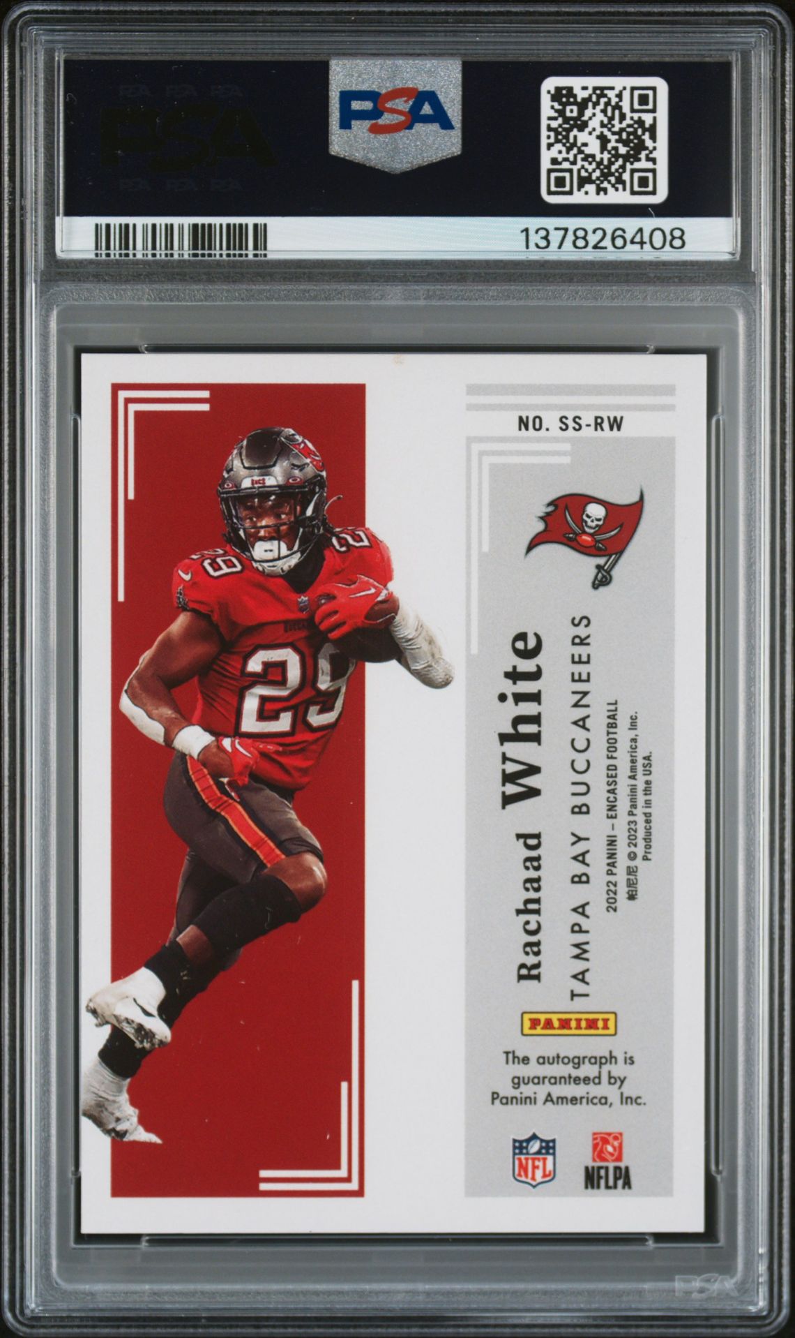 2022 Panini Encased Scripted Signatures Rachaad White #Ssrw (Scripted Sig-Gold) N0: Authentic back