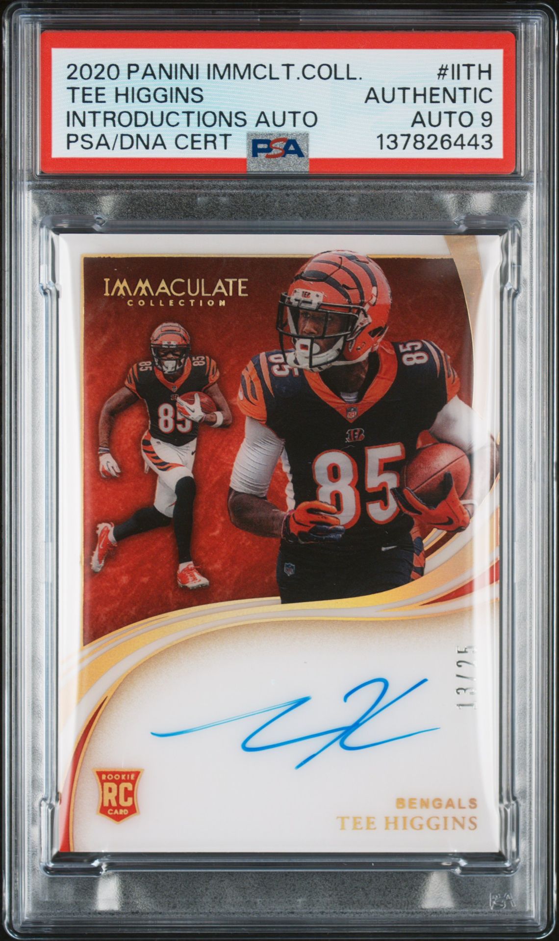 2020 Panini Immaculate Collection Introductions Autographs Tee Higgins #Iith (Introductions Auto) N0: Authentic front