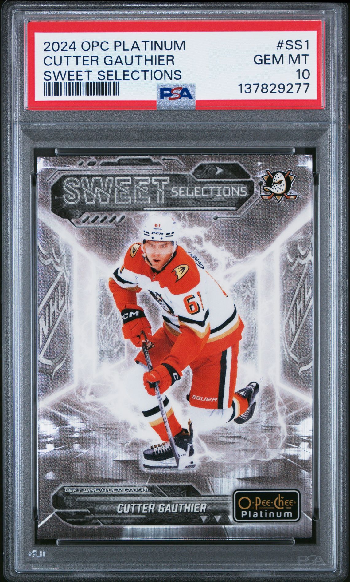 2024 Upper Deck O-Pee-Chee Platinum Sweet Selections Cutter Gauthier #Ss1 Gem Mt 10 front