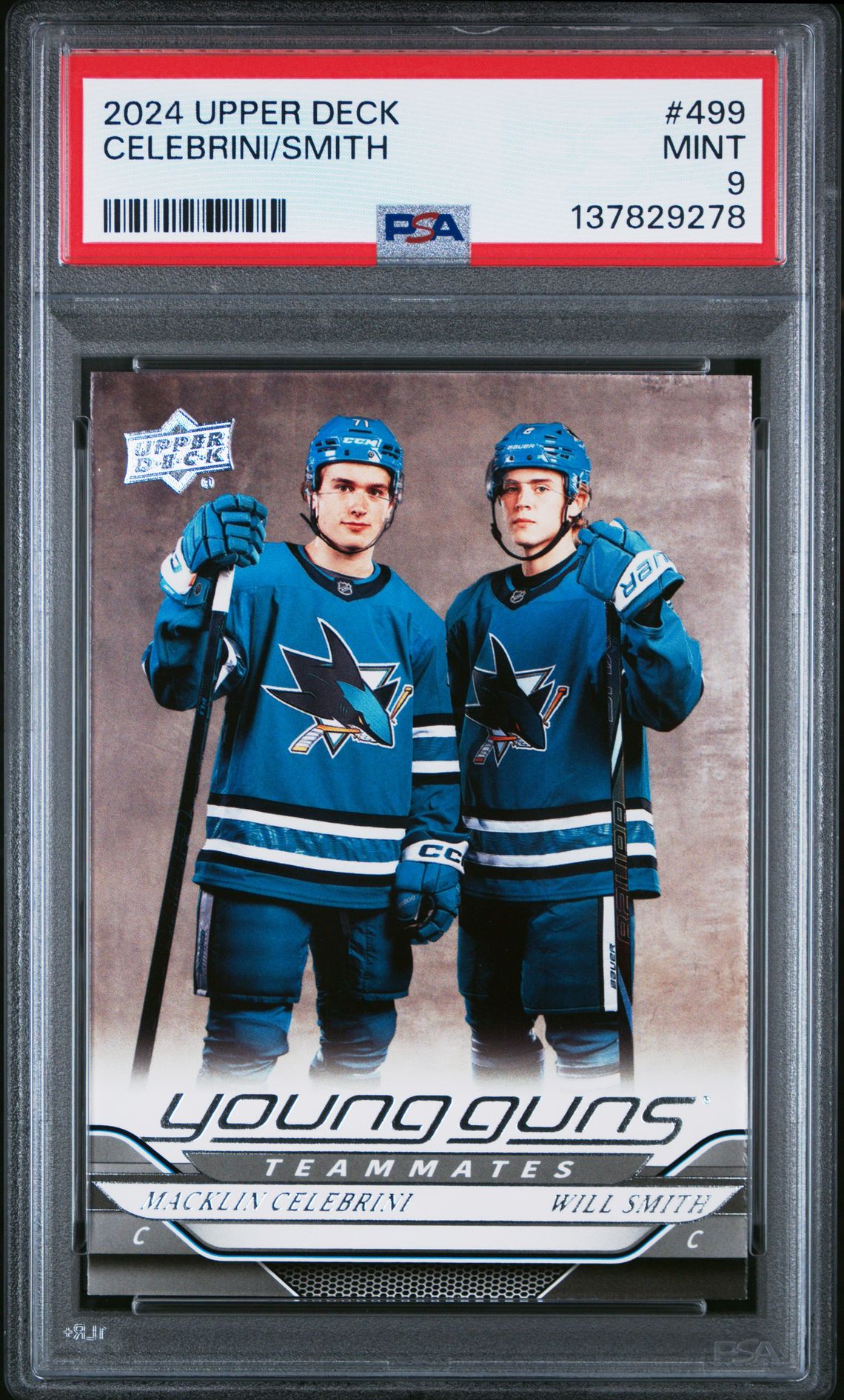 2024 Upper Deck Celebrini/Smith #499 Mint 9 front