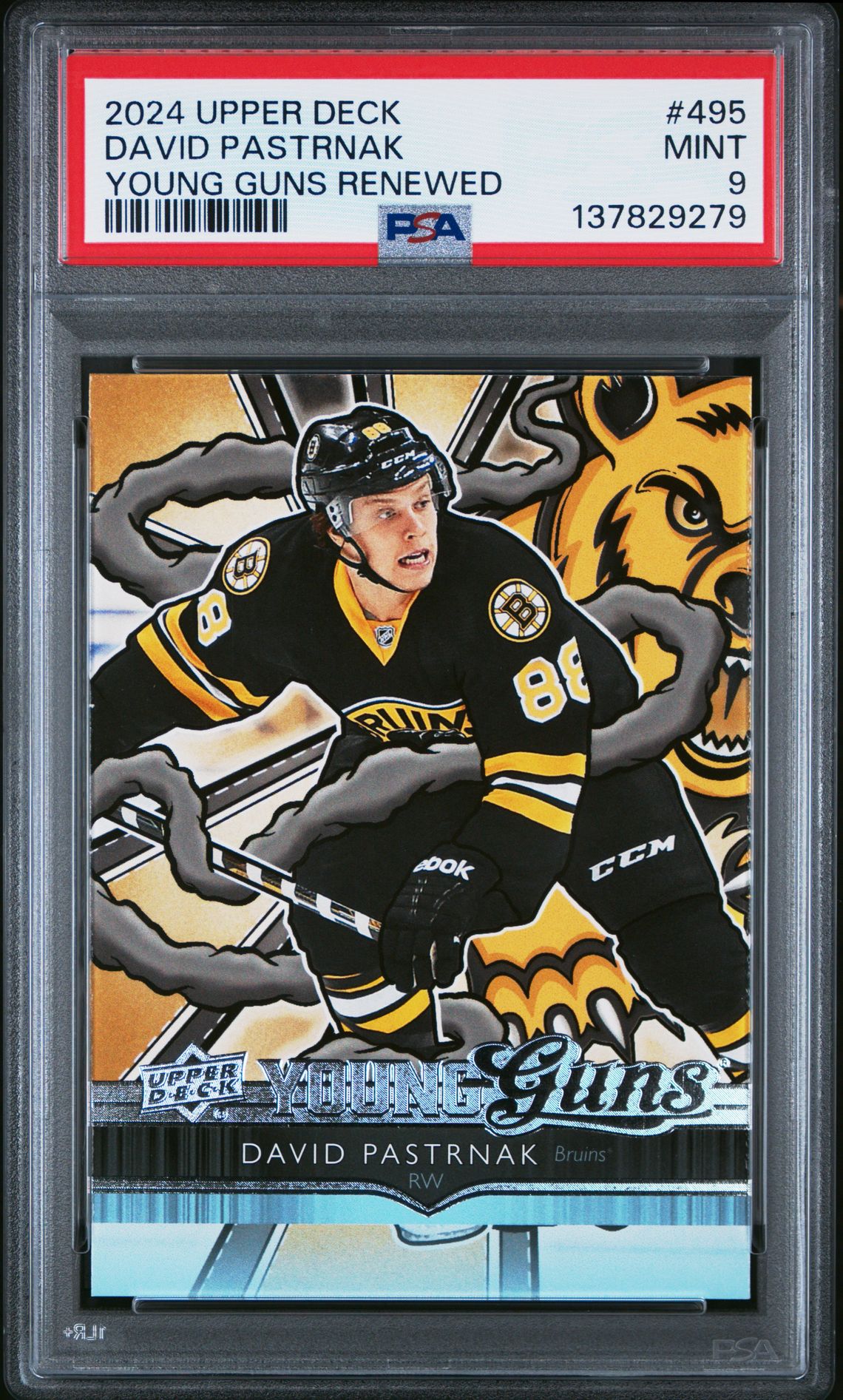 2024 Upper Deck Young Guns Renewed David Pastrnak #495 Mint 9 front