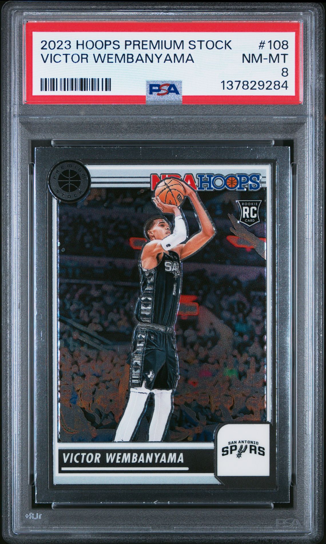 2023 Panini Hoops Premium Stock Victor Wembanyama #108 Nm-Mt 8 front
