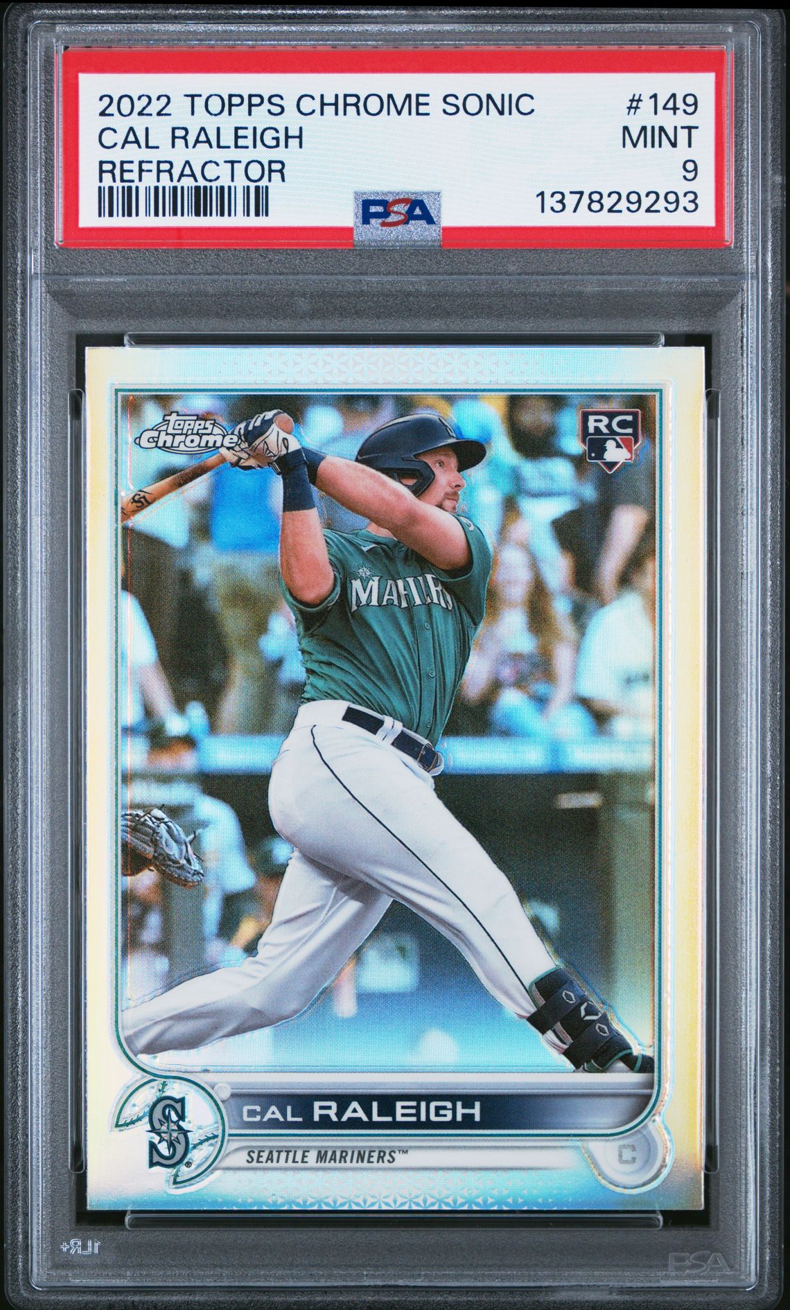 2022 Topps Chrome Sonic Cal Raleigh #149 (Refractor) Mint 9 front