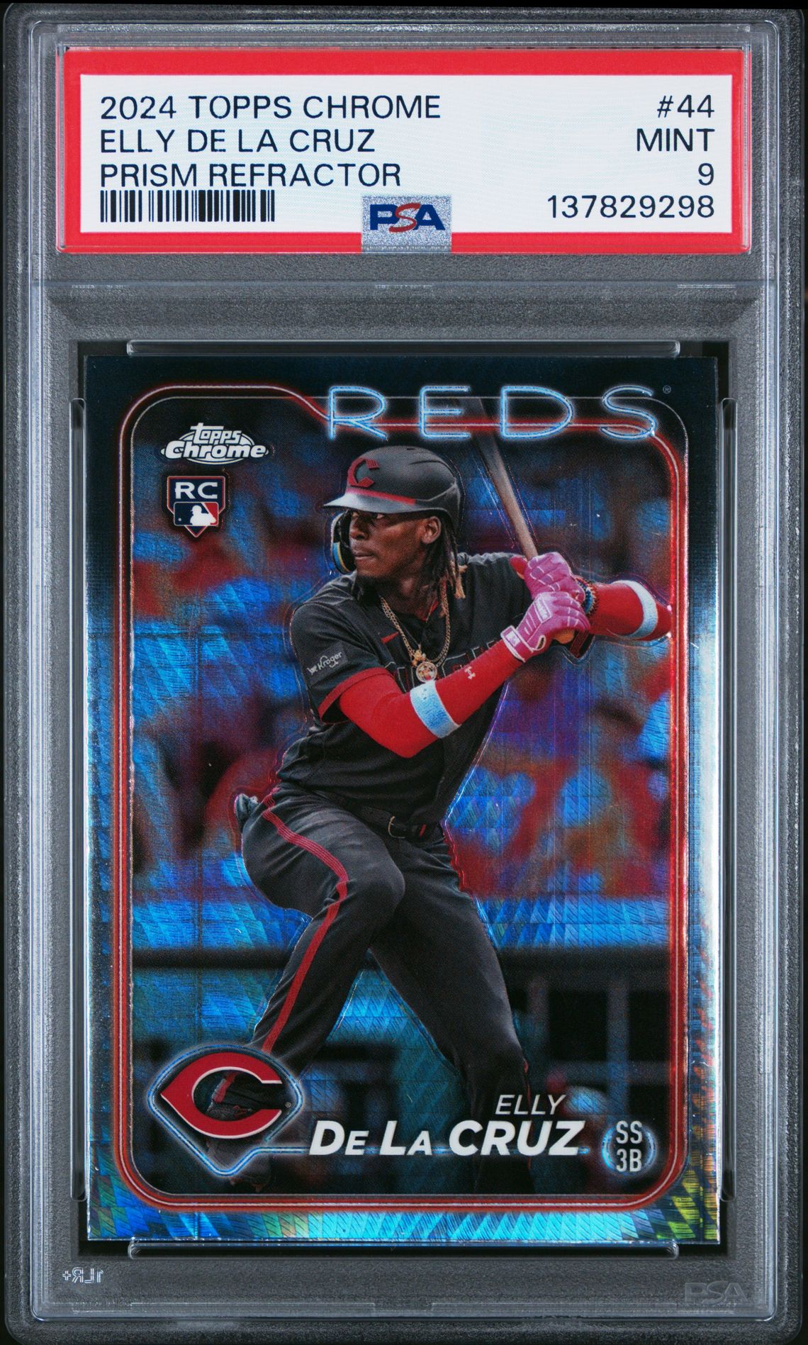 2024 Topps Chrome Elly De La Cruz #44 (Prism Refractor) Mint 9 front