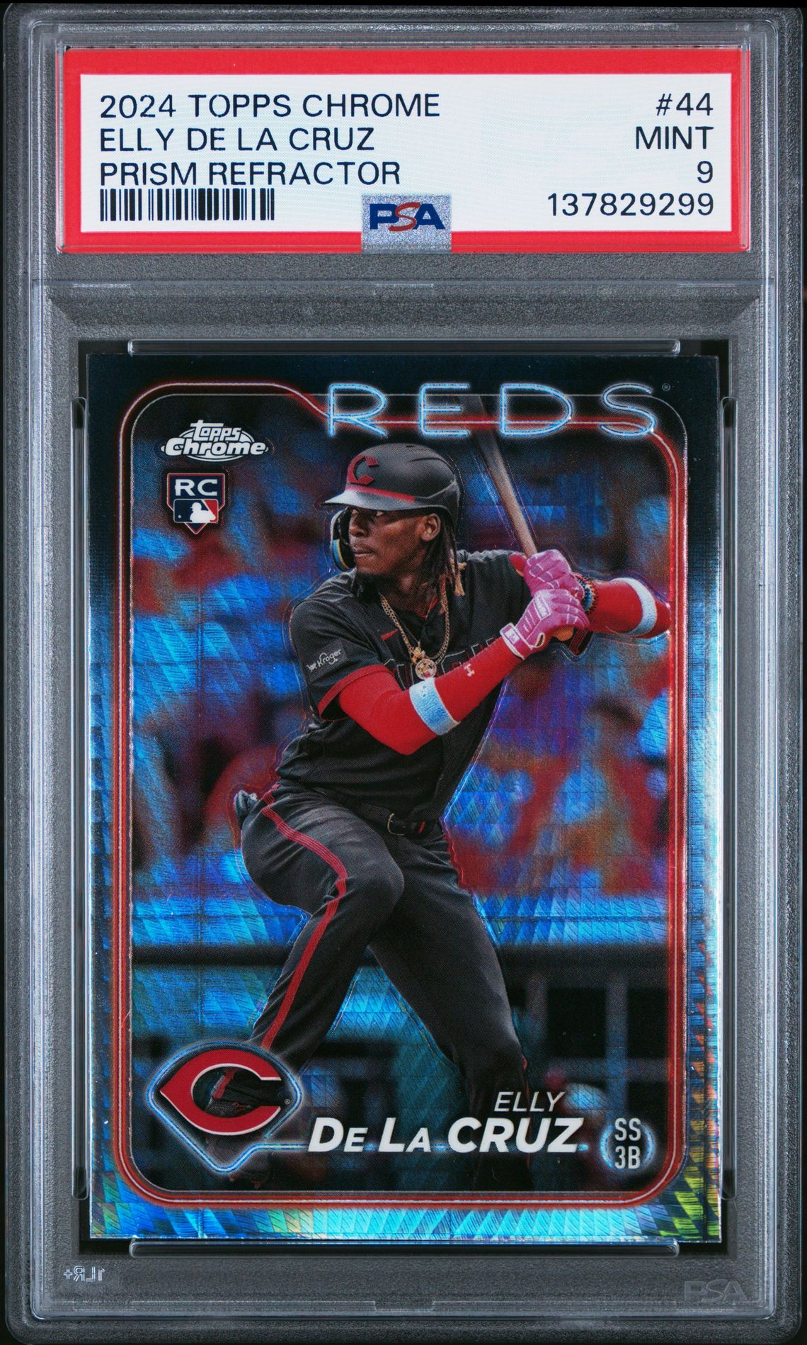 2024 Topps Chrome Elly De La Cruz #44 (Prism Refractor) Mint 9 front