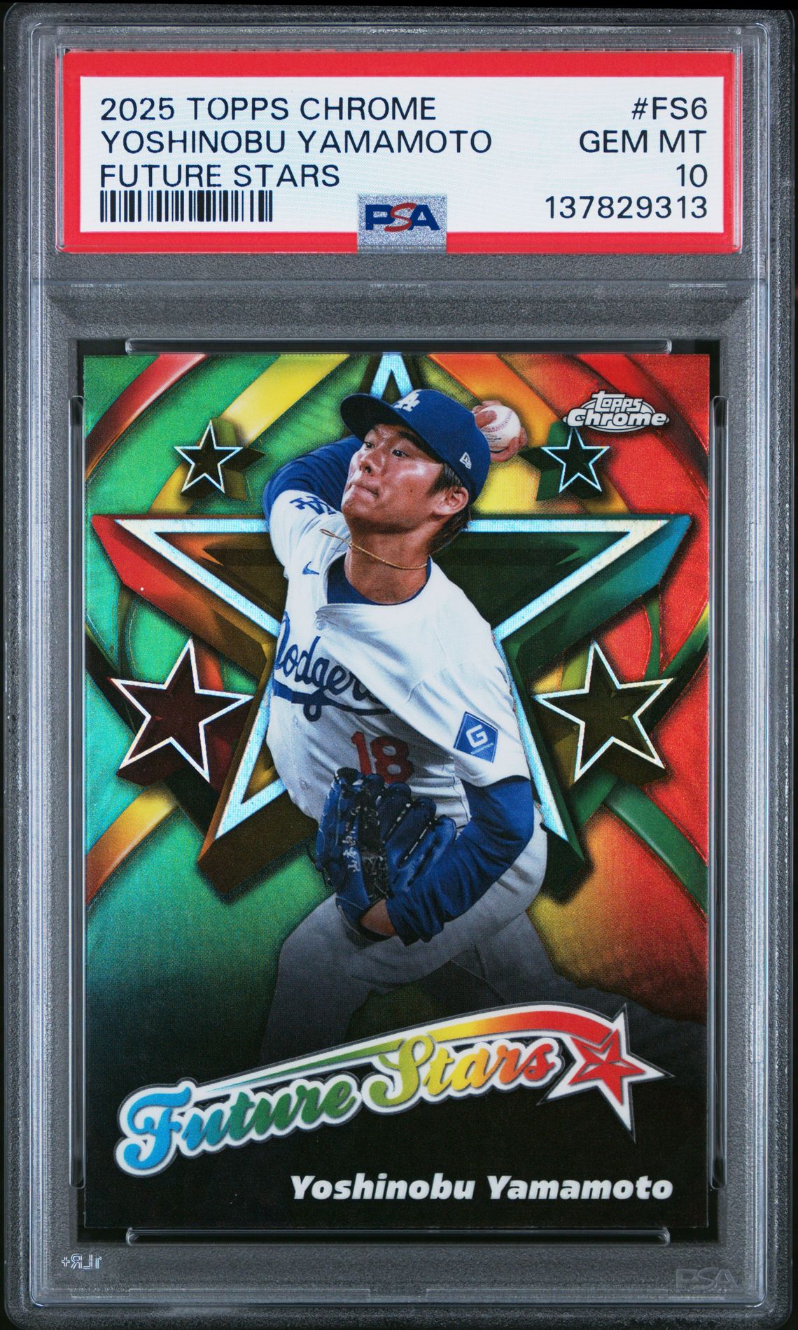 2025 Topps Chrome Future Stars Yoshinobu Yamamoto #Fs6 Gem Mt 10 front