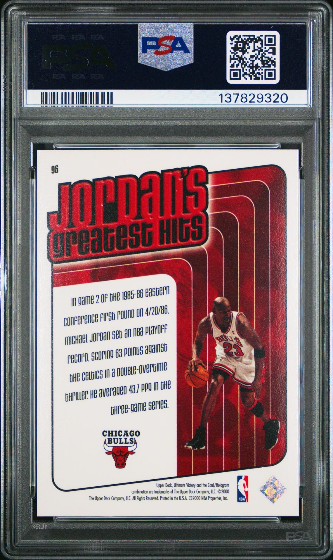 1999 Ultimate Victory Michael Jordan #96 (Ultimate Collection) Nm-Mt 8 back