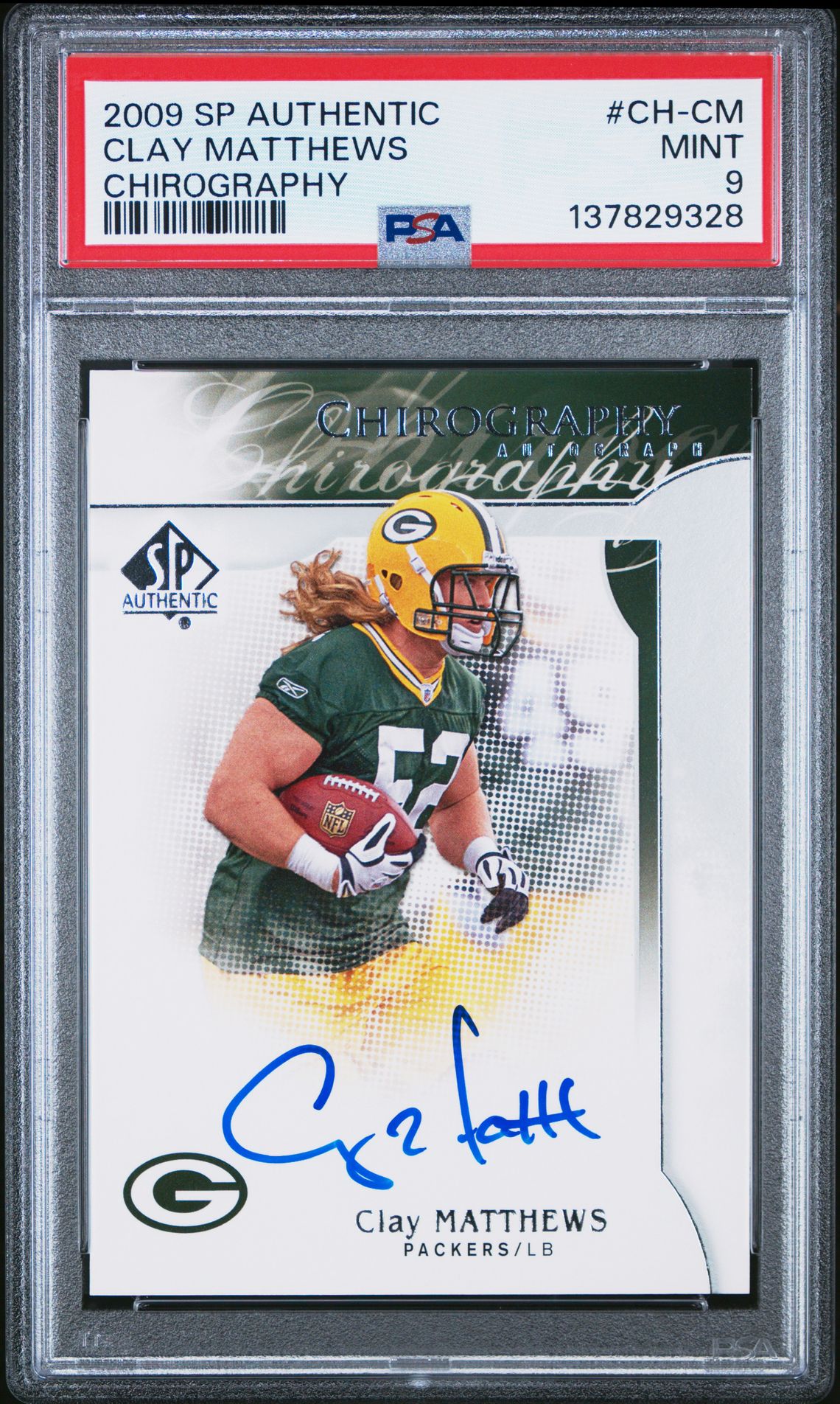 2009 Sp Authentic Chirography Clay Matthews #Ch-Cm (Chirography) Mint 9 front