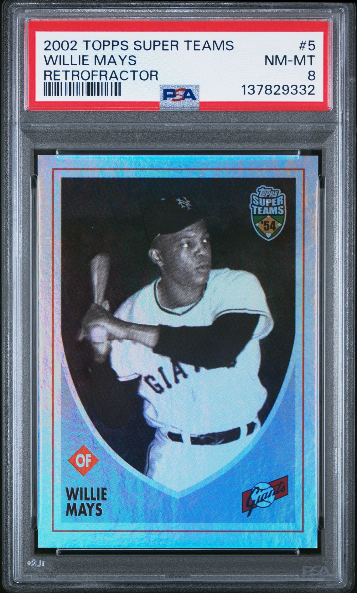 2002 Topps Super Teams Willie Mays #5 (Retrofractor) Nm-Mt 8 front