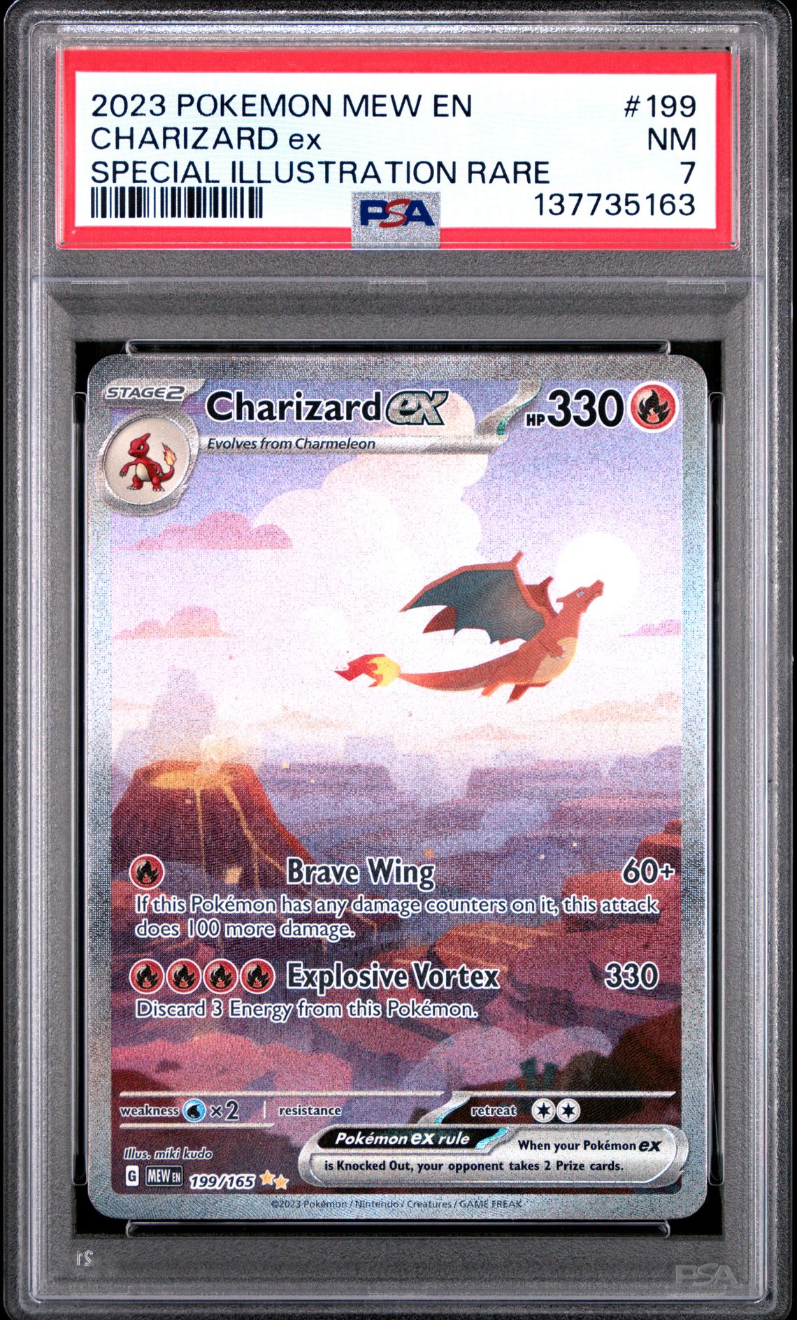 2023 Pokemon Mew En-151 Charizard Ex #199 (Special Illustration Rare) Nm 7 front