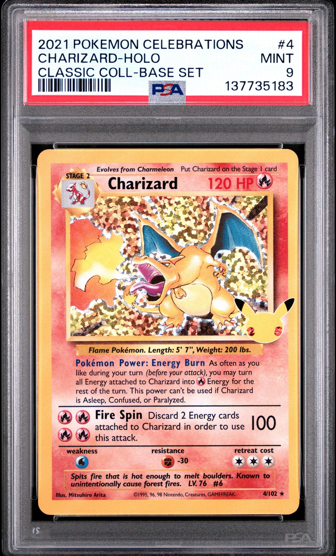 2021 Pokemon Celebrations Classic Collection Charizard-Holo #4 (Classic Coll-Base Set) Mint 9 front