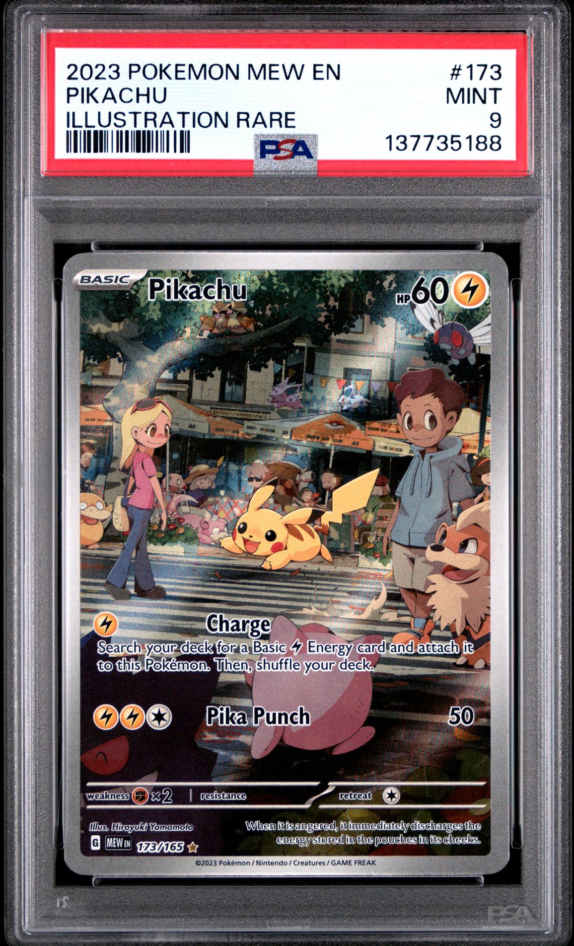 2023 Pokemon Mew En-151 Pikachu #173 (Illustration Rare) Mint 9 front