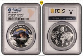 2024 $5 Angel Falls - Colorized Beauty of the World MS70
