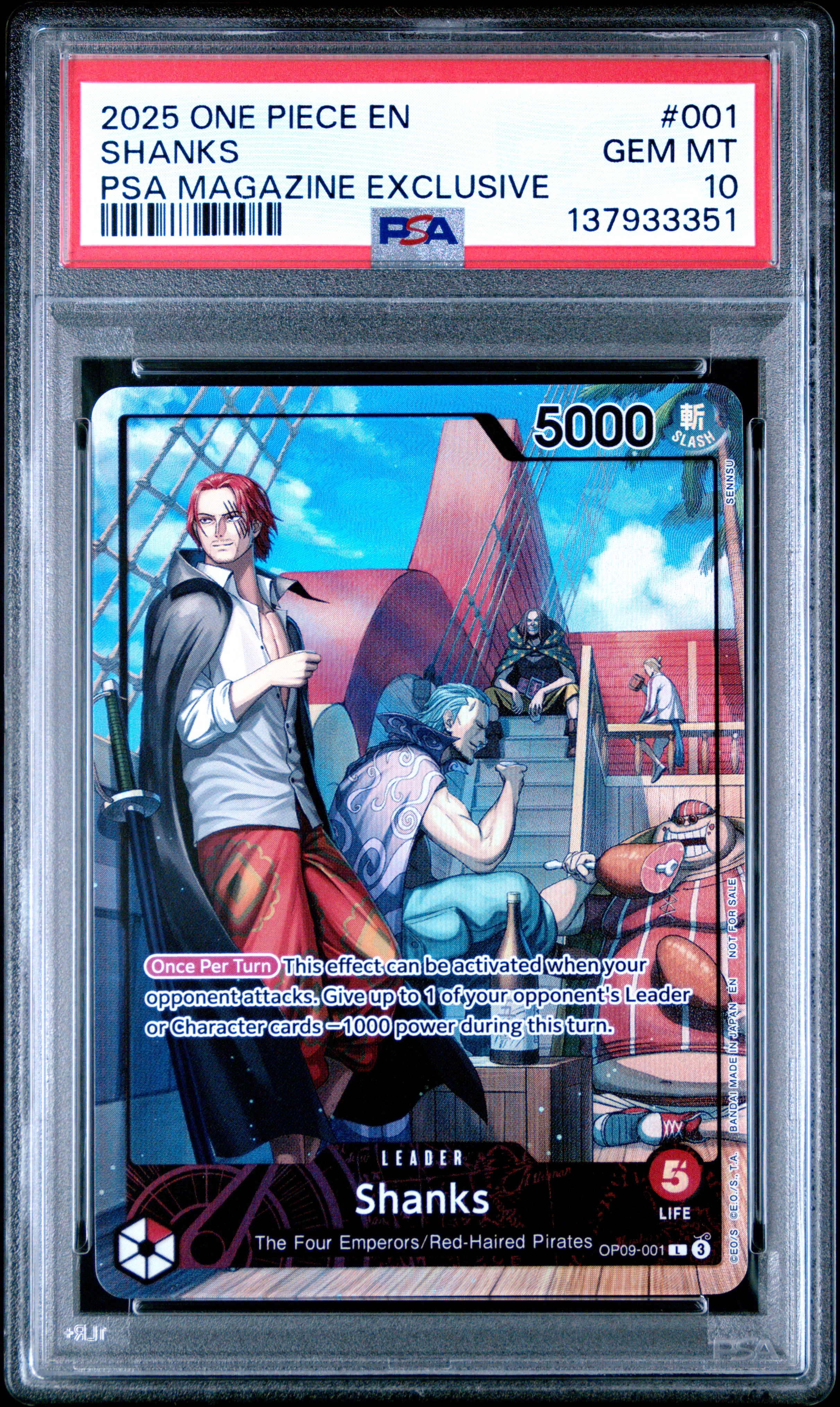 #001 SHANKS (PSA MAGAZINE EXCLUSIVE) — PSA cert 137933351