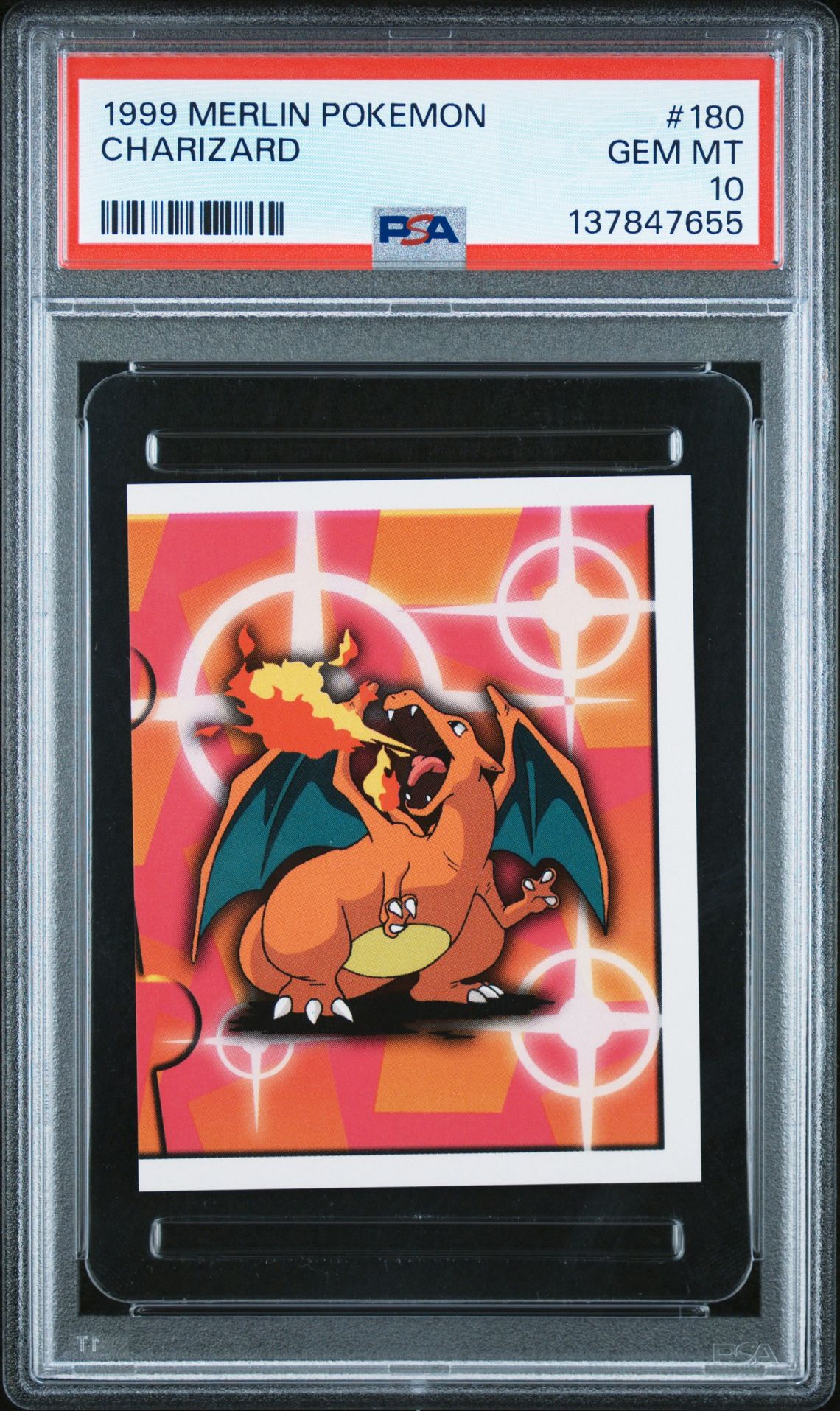 1999 Pokemon MERLIN POKEMON #180 Charizard front