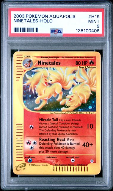 2003 Pokemon Aquapolis Holo #H19 Ninetales-Holo front
