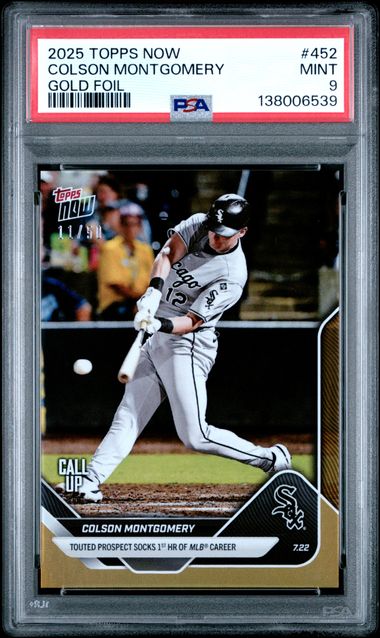 2025 Topps Topps Now Gold #452 Colson Montgomery White front