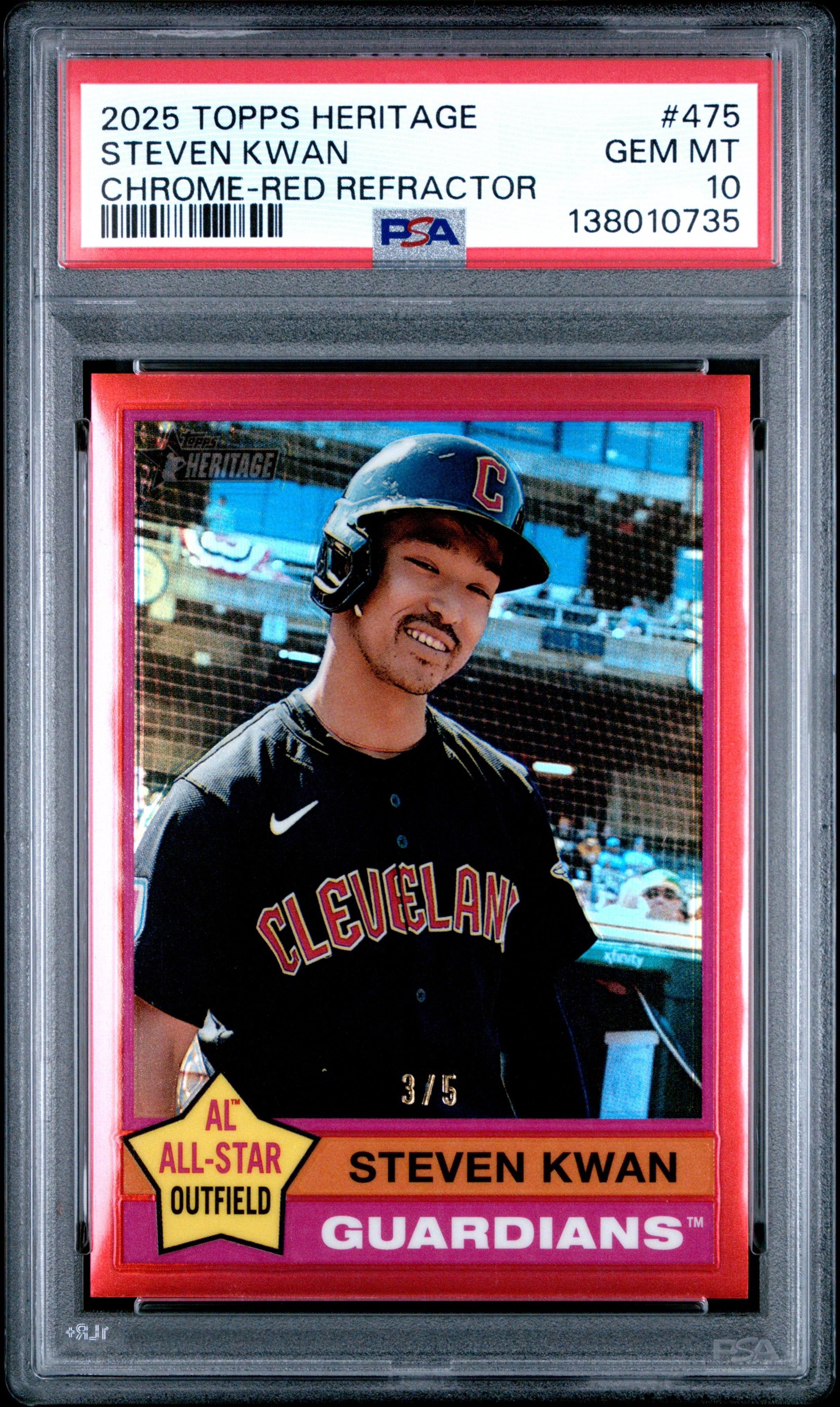 2025 #475 Steven Kwan PSA 10 Topps Heritage