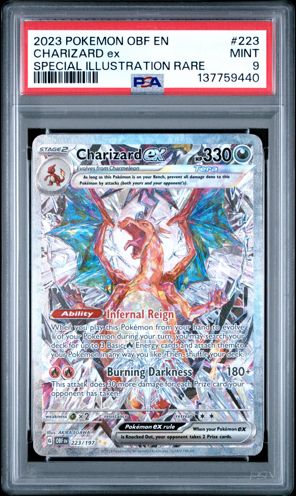 2023 Pokemon Obf En-Obsidian Flames Charizard Ex #223 (Special Illustration Rare) Mint 9 front