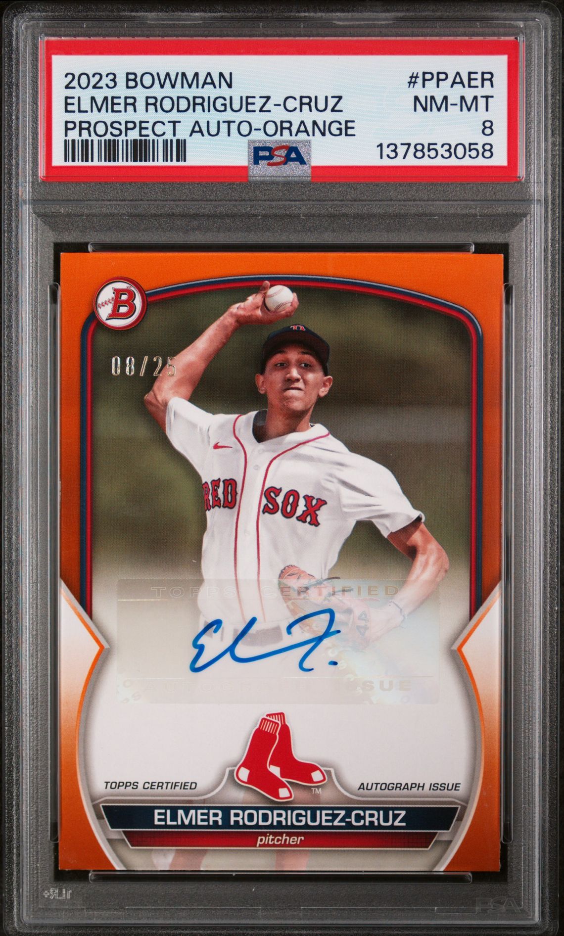 2023 Bowman BOWMAN PROSPECT AUTOGRAPHS ORANGE #PPAER Elmer Rodriguez-Cruz front