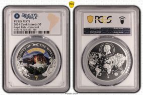 2024 $5 Angel Falls - Colorized Beauty of the World MS70
