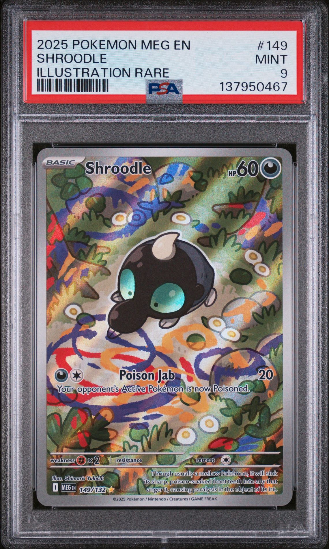 2025 Pokemon POKEMON MEG EN-MEGA EVOLUTION ILLUSTRATION RARE #149 Shroodle front