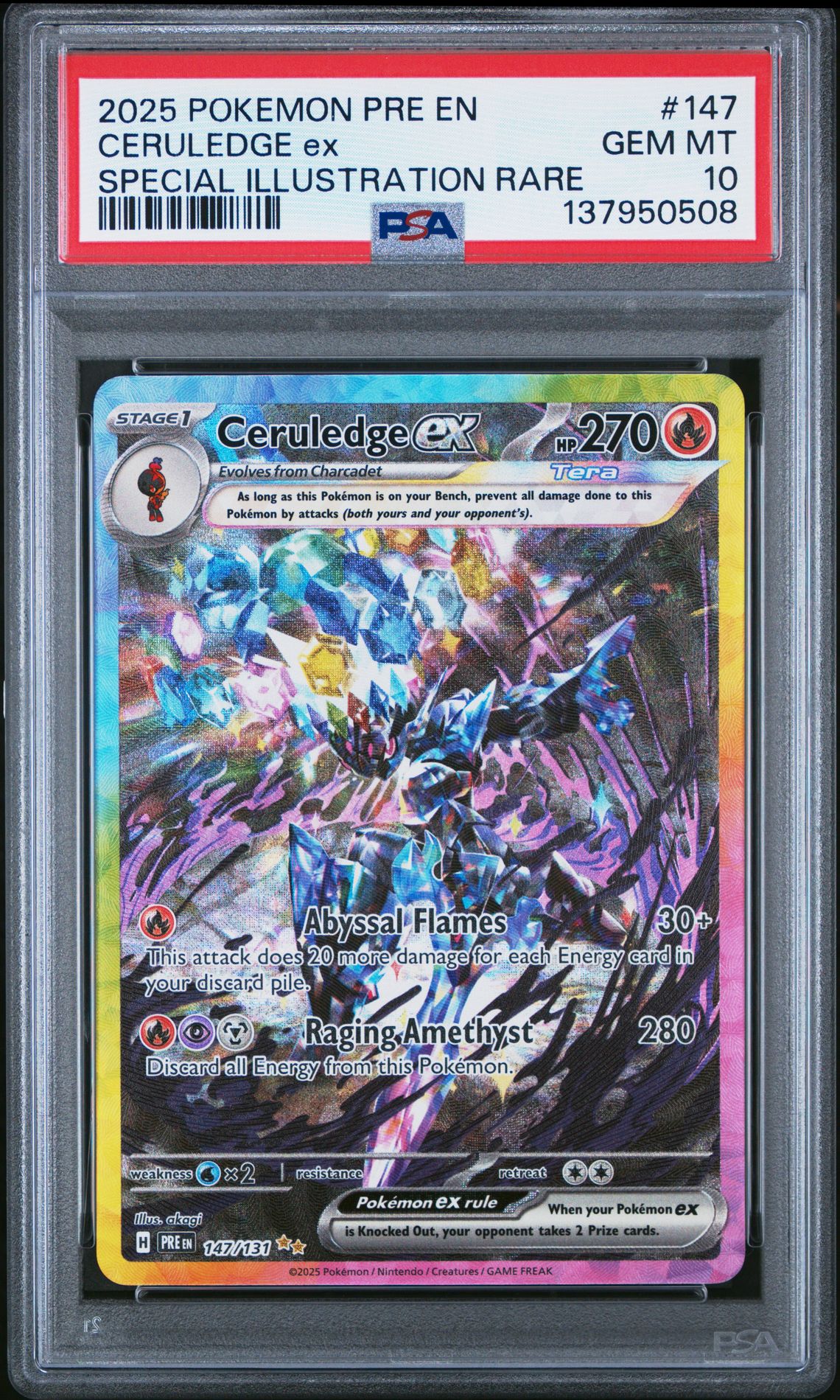 2025 Pokemon SPECIAL ILLUSTRATION RARE #147 Ceruledge EX front
