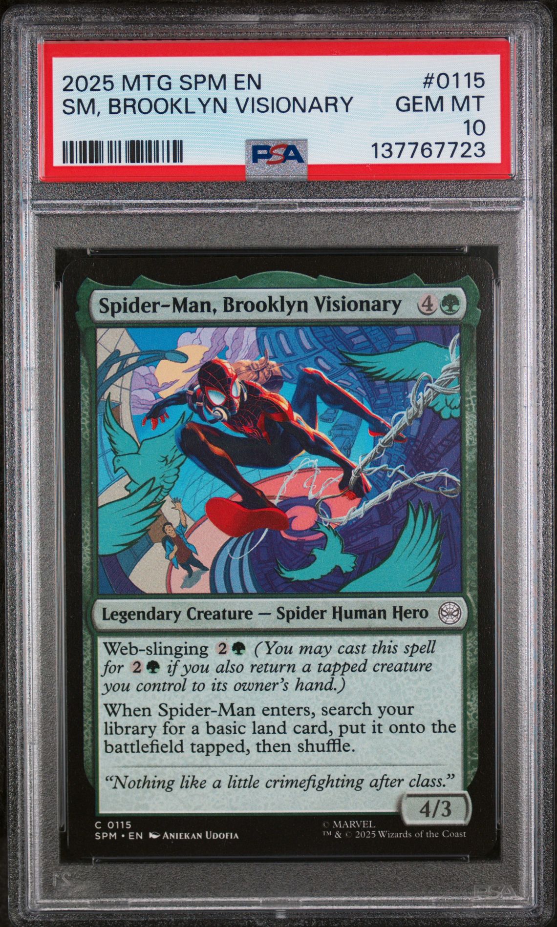2025 MTG MAGIC THE GATHERING MARVEL'S SPIDER-MAN #0115 Sm, Brooklyn Visionary front