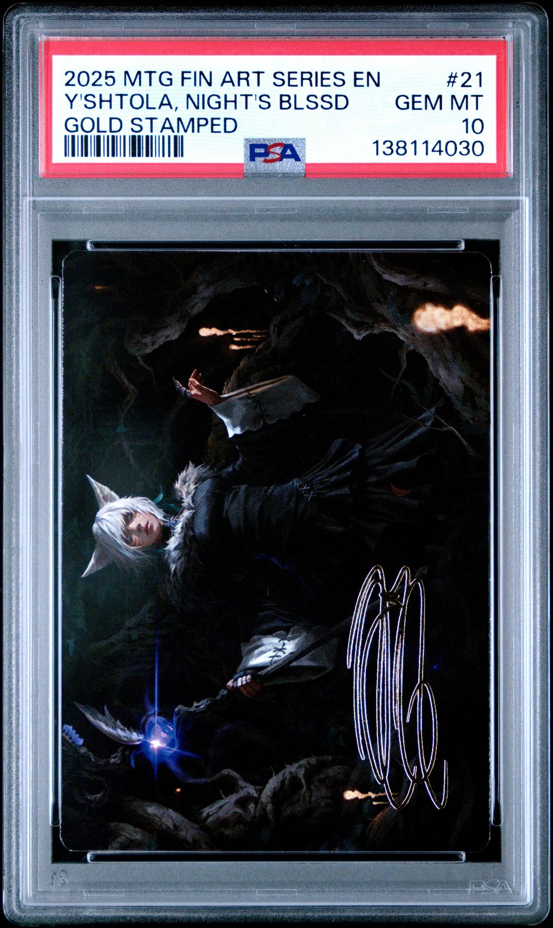 2025 MTG MAGIC THE GATHERING FINAL FANTASY ART SERIES GOLD STAMPED #21 Y'Shtola, Night's Blssd front