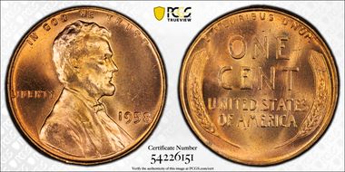 1958 1C MS65RD
