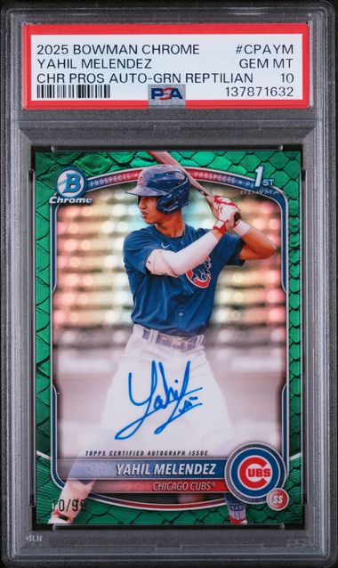 2025 Bowman Bowman Chrome Green Yahil Melendez Reptilian front