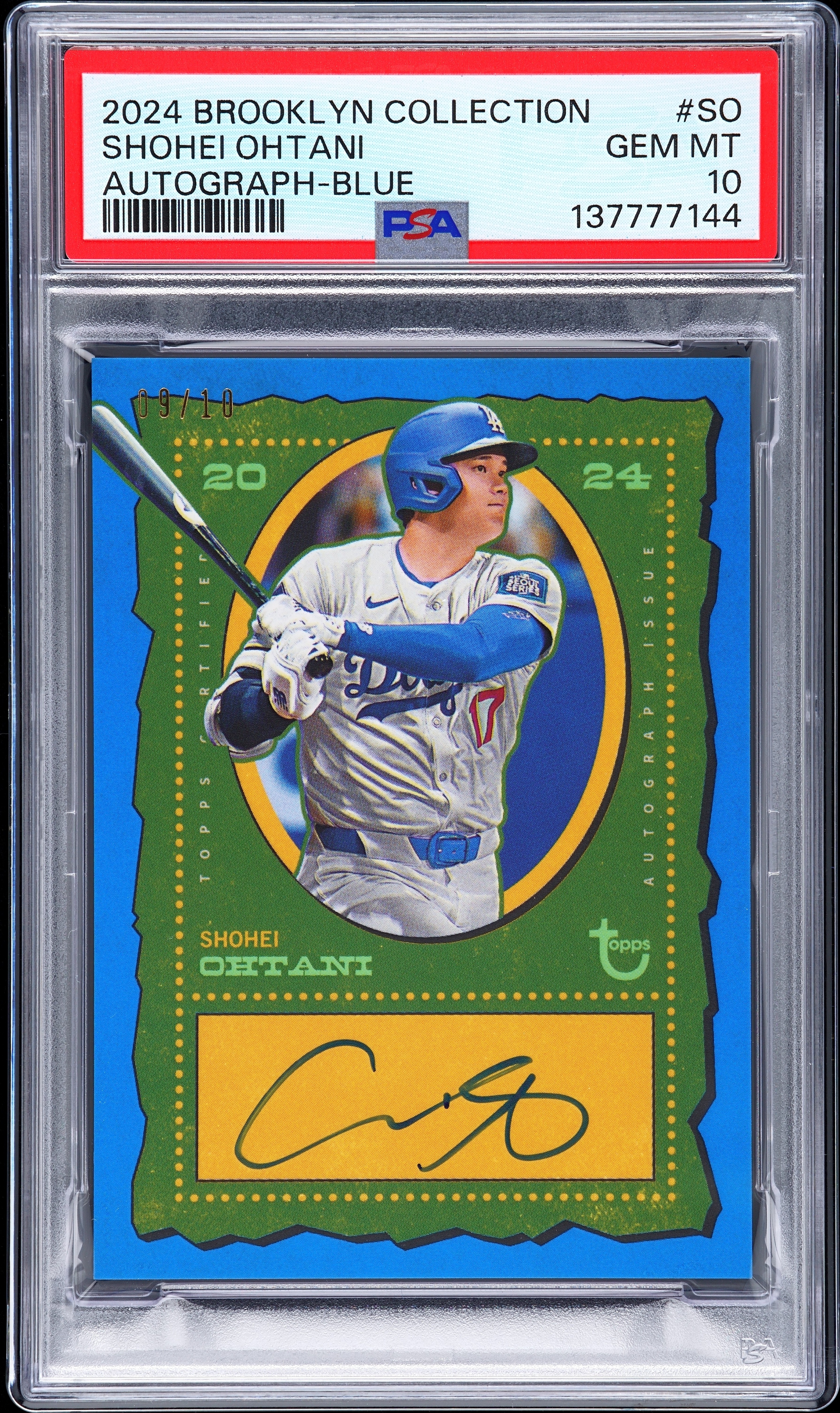 2024 TOPPS BROOKLYN COLLECTION AUTOGRAPHS #SO SHOHEI OHTANI AUTOGRAPH-BLUE /10