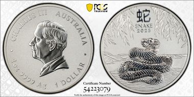 2025-P $1 Year of the Snake Ag MS70