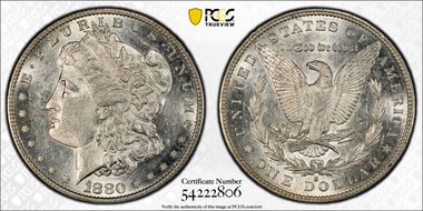 1880-S $1 AU58