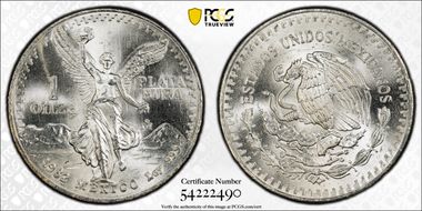 1982-Mo Onza Libertad Ag MS67