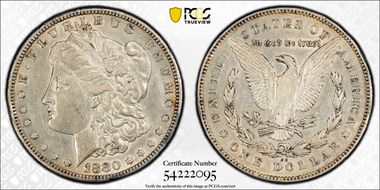 1880-CC $1 VAM 7, 8/7, Rev of 78 N1