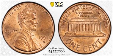 1992-D 1C MS64RB