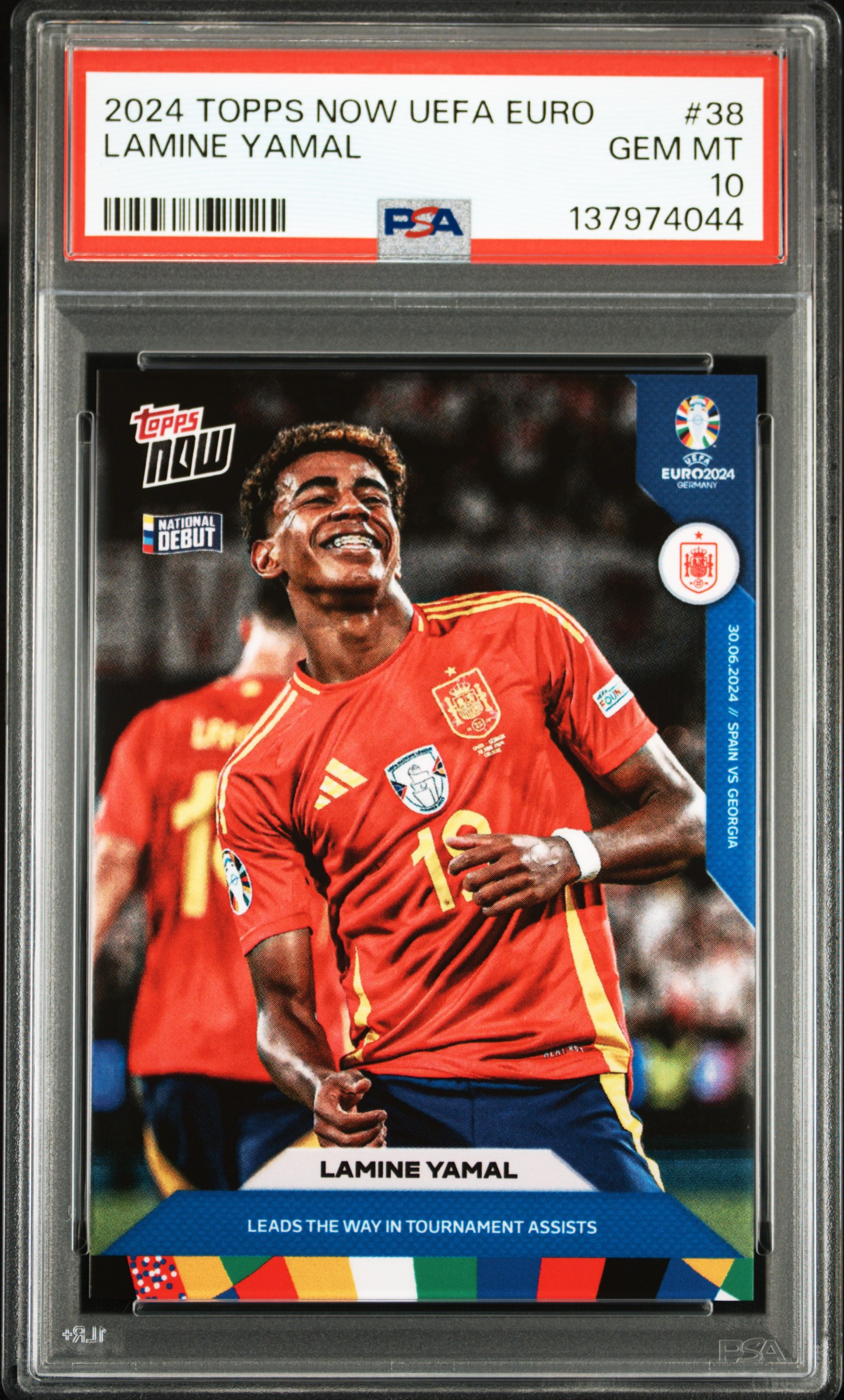 2024 #38 LAMINE YAMAL PSA 10 Topps Now UEFA Euro