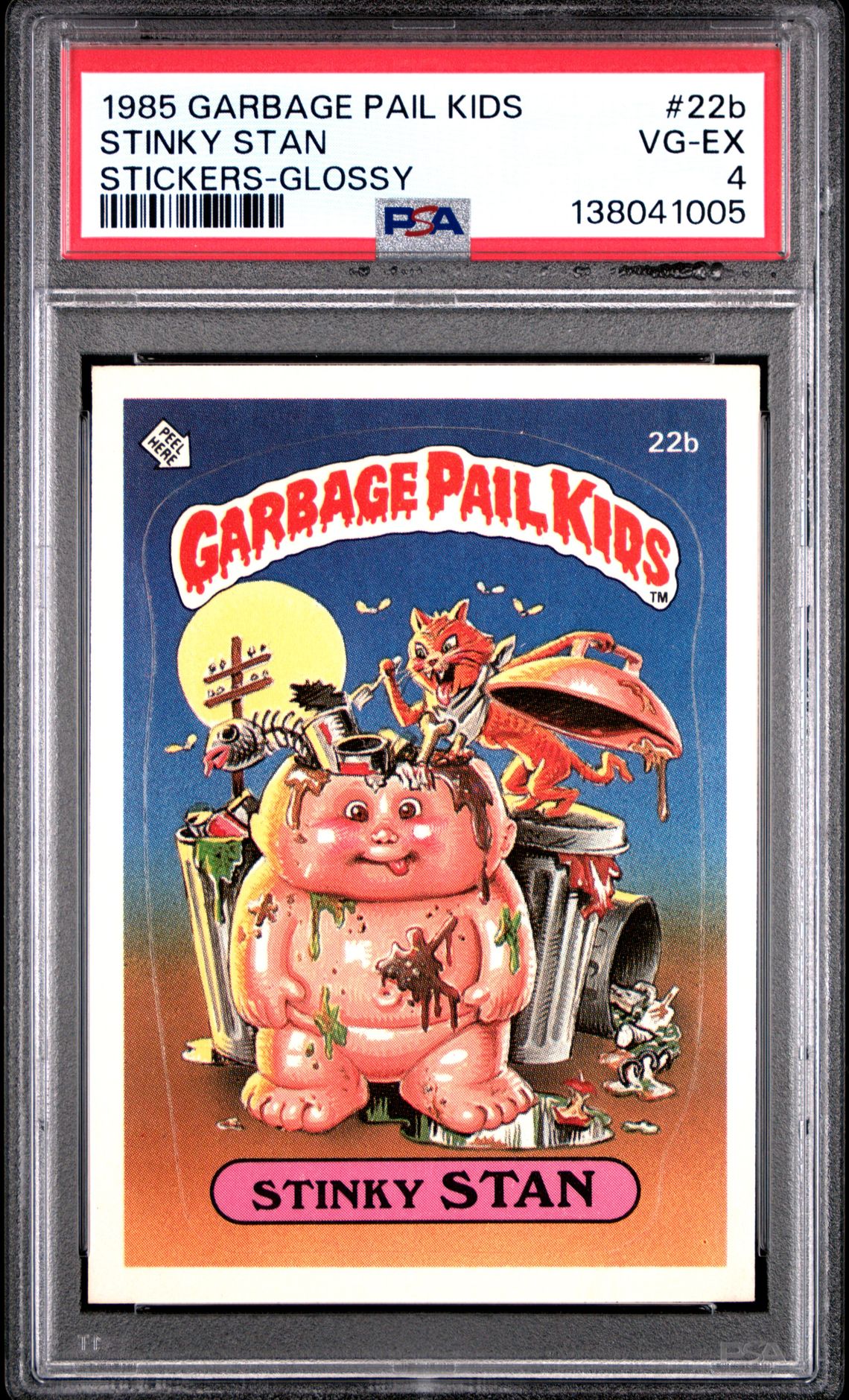 1985 Topps GARBAGE PAIL KIDS STICKERS GLOSSY #22B Stinky Stan front
